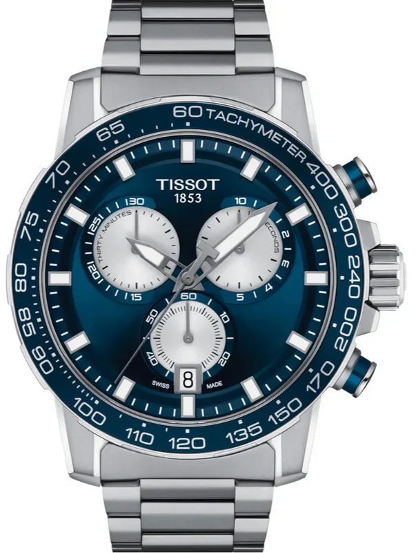 Tissot Supersport Chrono Blue Dial Silver Steel Strap Watch For Men - T125.617.11.041.00 Authentic Buy Shop Now
