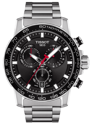 Tissot Supersport Chrono Black Dial Silver Steel Strap Watch For Men - T125.617.11.051.00 Authentic Buy Shop Now