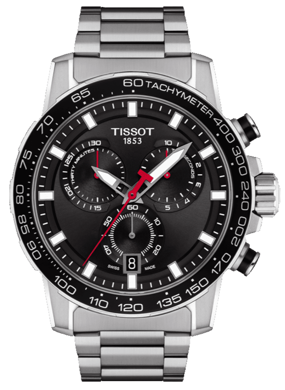 Tissot Supersport Chrono Black Dial Silver Steel Strap Watch For Men - T125.617.11.051.00 Authentic Buy Shop Now