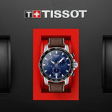 Tissot Supersport Chrono Blue Dial Brown Leather Strap Watch For Men - T125.617.16.041.00 Authentic Buy Shop Now