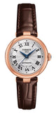 Tissot Bellissima Automatic Silver Dial Brown Leather Strap Watch For Women - T126.207.36.013.00 Authentic Buy Shop Now