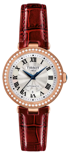 Tissot Bellissima Small Lady Diamonds Silver Dial Brown Leather Strap Watch For Women - T126.207.66.113.00 Authentic Buy Shop Now