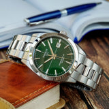 Tissot Gentleman Powermatic 80 Silicium Green Dial Silver Steel Strap Watch For Men - T127.407.11.091.01 Authentic Buy Shop Now