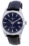 Tissot Gentleman Powermatic 80 Silicium Blue Dial Black Leather Strap Watch For Men - T127.407.16.041.01 Authentic Buy Shop Now