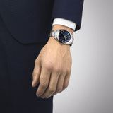 Tissot Gentleman Black Dial Silver Steel Strap Watch For Men - T127.410.11.051.00 Authentic Buy Shop Now