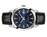 Tissot Gentleman Powermatic 80 Silicium Blue Dial Black Leather Strap Watch For Men - T127.407.16.041.01 Authentic Buy Shop Now