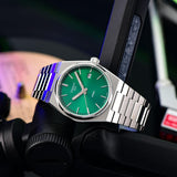 Tissot PRX Quartz Green Dial Steel Silver Steel Strap Watch for Men - T137.410.11.081.00 Authentic Buy Shop Now