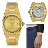 Tissot PRX Powermatic 80 Gold Dial Gold Steel Strap Watch for Men - T137.207.33.021.00 Authentic Buy Shop Now
