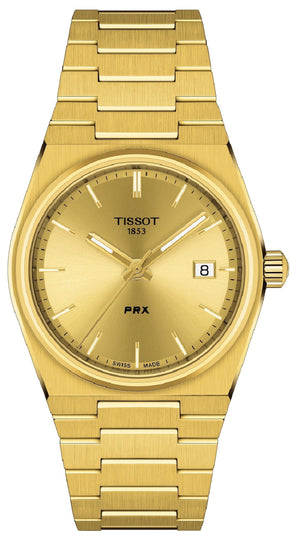 Tissot PRX Champagne Yellow Gold Dial Gold Steel Strap Watch for Men - T137.410.33.021.00 Authentic Buy Shop Now