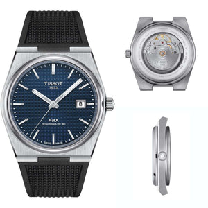 Tissot PRX Powermatic 80 Blue Dial Black Rubber Strap Watch for Men - T137.407.17.041.00 Authentic Buy Shop Now