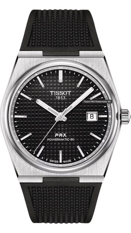 Tissot PRX Powermatic 80 Black Dial Black Rubber Strap Watch for Men - T137.407.17.051.00 Authentic Buy Shop Now