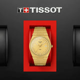 Tissot PRX Champagne Yellow Gold Dial Gold Steel Strap Watch for Men - T137.410.33.021.00 Authentic Buy Shop Now