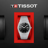 Tissot PRX Quartz Black Dial Silver Steel Strap Watch For Men - T137.410.11.051.00 Authentic Buy Shop Now