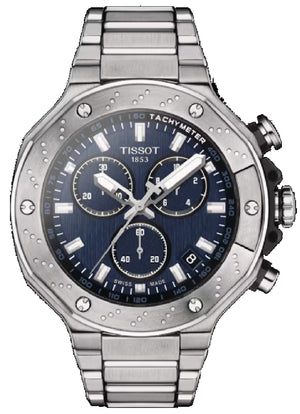 Tissot T Race Chronograph Blue Dial Silver Steel Strap Watch For Men - T141.417.11.041.00 Authentic Buy Shop Now