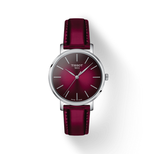 Tissot Everytime Lady Burgundy Dial Burgundy Leather Strap Watch for Women - T143.210.17.331.00 Authentic Buy Shop Now