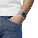 Emporio Armani Kappa Quartz Blue Dial Silver Steel Strap Watch For Men - AR80010 Authentic Buy Shop Now