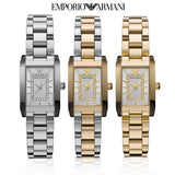 Emporio Armani Classic Diamonds Silver Dial Silver Steel Strap Watch For Women - AR3170 Authentic Buy Shop Now