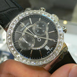 Swarovski Citra Sphere Chronograph Black Dial Black Leather Strap Watch for Women - 5027131 Authentic Buy Shop Now