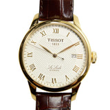 Tissot Le Locle Automatic Gold Dial Brown Leather Strap Watch For Men - T41.5.413.73 Authentic Buy Shop Now