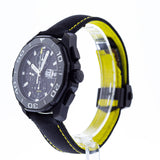 Tag Heuer Aquaracer Chronograph PVD Black Dial Black Nylon Strap Watch for Men - CAY218A.FC6361 Authentic Buy Shop Now