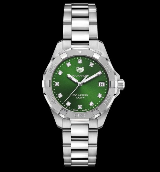 Tag Heuer Aquaracer Diamonds Emerald Green Dial Watch for Women - WBD1316.BA0740 Authentic Buy Shop Now