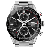 Tag Heuer Carrera Automatic Chronograph Black Dial Silver Steel Strap Watch for Men - CBM2110.BA0651 Authentic Buy Shop Now