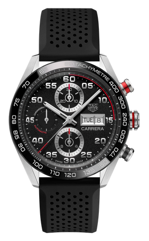 Tag Heuer Carrera Chronograph Black Dial Black Rubber Strap Watch for Men - CBN2A1AA.FT6228 Authentic Buy Shop Now