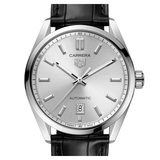 Tag Heuer Carrera Date Silver Dial Black Leather Strap Watch for Men - WBN2111.FC6505 Authentic Buy Shop Now