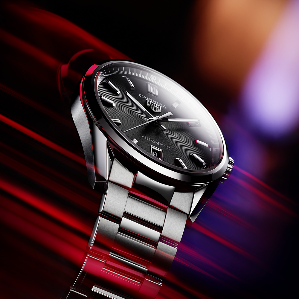 Tag Heuer Carrera Day Date Automatic Black Dial Silver Steel Strap Watch for Men - WBN2010.BA0640 Authentic Buy Shop Now