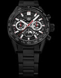 Tag Heuer Carrera Automatic Chronograph Black Dial Black Steel Strap Watch for Men - CBG2090.BH0661 Authentic Buy Shop Now
