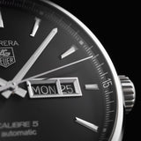 Tag Heuer Carrera Calibre 5 Automatic Black Dial Silver Steel Strap Watch for Men - WAR201A.BA0723 Authentic Buy Shop Now