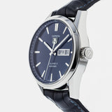 Tag Heuer Carrera Calibre 5 Automatic Blue Dial Blue Leather Strap Watch for Men - WAR201E.FC6292 Authentic Buy Shop Now