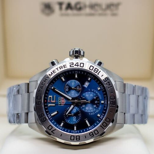 Tag Heuer Formula 1 Chronograph Blue Dial Silver Steel Strap Watch for Men - CAZ101K.BA0842 Authentic Buy Shop Now