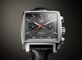 Tag Heuer Monaco Calibre 12 Final Edition Chronograph Grey Dial Black Leather Strap Watch for Men - CAW211J.FC6476 Authentic Buy Shop Now