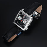 Tag Heuer Monaco Automatic Chronograph Black Dial Black Leather Strap Watch for Men - CBL2113.FC6177 Authentic Buy Shop Now