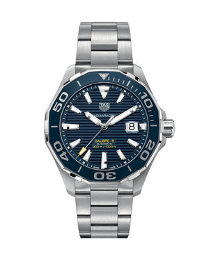 Tag Heuer Aquaracer Calibre 5 Blue Dial Silver Steel Strap Watch for Men - WAY201B.BA0927 Authentic Buy Shop Now