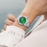 Tag Heuer Aquaracer Diamonds Emerald Green Dial Silver Steel Strap Watch for Women - WBD1316.BA0740 Authentic Buy Shop Now