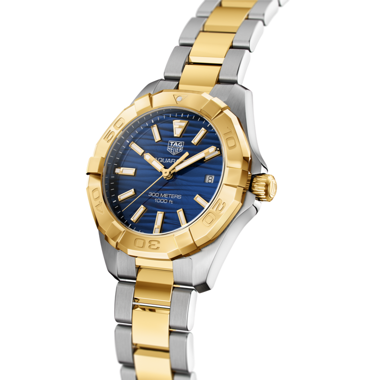 Tag Heuer Aquaracer Blue Dial Two Tone Steel Strap Watch for Women - WBD1325.BB0320 Authentic Buy Shop Now