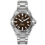 Tag Heuer Aquaracer Calibre 5 Automatic Sunray Brown Dial Silver Steel Strap Watch for Men - WAY2018.BA0927 Authentic Buy Shop Now