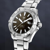 Tag Heuer Aquaracer Calibre 5 Automatic Sunray Brown Dial Silver Steel Strap Watch for Men - WAY2018.BA0927 Authentic Buy Shop Now