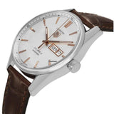 Tag Heuer Carrera Calibre 5 Automatic White Dial Brown Leather Strap Watch for Men - WAR201D.FC6291 Authentic Buy Shop Now