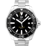 Tag Heuer Aquaracer Quartz Black Dial Silver Steel Strap Watch for Men - WAY101A.BA0746 Authentic Buy Shop Now