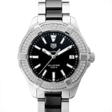 Tag Heuer Aquaracer Quartz Diamonds Black Dial Two Tone Steel Strap Watch for Men - WAY131E.BA0913 Authentic Buy Shop Now