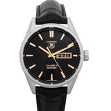 Tag Heuer Carrera Calibre 5 Automatic Black Dial Black Leather Strap Watch for Men - WAR201C.FC6266 Authentic Buy Shop Now