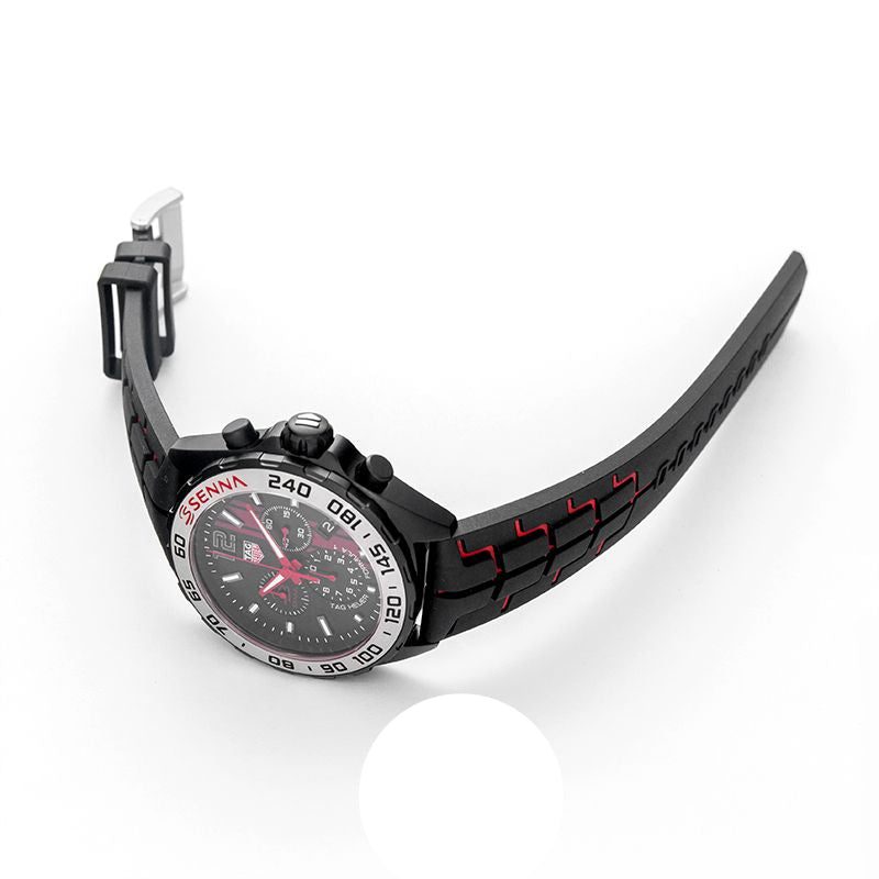 Tag Heuer Formula 1 Ayrton Senna Limited Edition Black Dial Two Tone Rubber Strap Watch for Men - CAZ1019.FT8027 Authentic Buy Shop Now