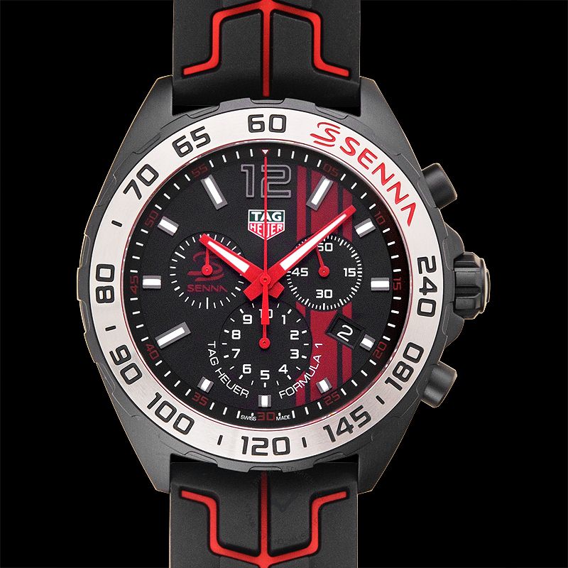 Tag Heuer Formula 1 Ayrton Senna Limited Edition Black Dial Two Tone Rubber Strap Watch for Men - CAZ1019.FT8027 Authentic Buy Shop Now
