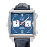 Tag Heuer Monaco Automatic Chronograph Blue Dial Black Leather Strap Watch for Men - CAW211P.FC6356 Authentic Buy Shop Now