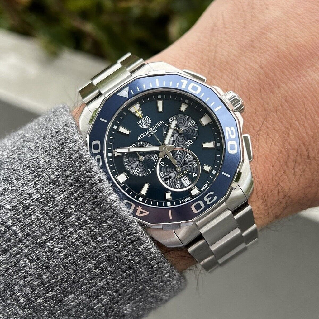 Tag Heuer Aquaracer Blue Dial SIlver Steel Strap Watch for Men - CAY111B.BA0927 Authentic Buy Shop Now