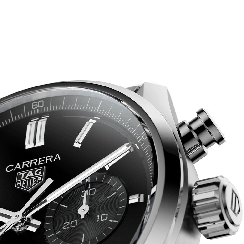Tag Heuer Carrera Chronograph Black Dial Silver Steel Strap Watch for Men - CBN2010.BA0642 Authentic Buy Shop Now