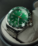 Tag Heuer Formula 1 Quartz Green Dial Silver Steel Strap Watch for Men - WAZ1017.BA0842 Authentic Buy Shop Now